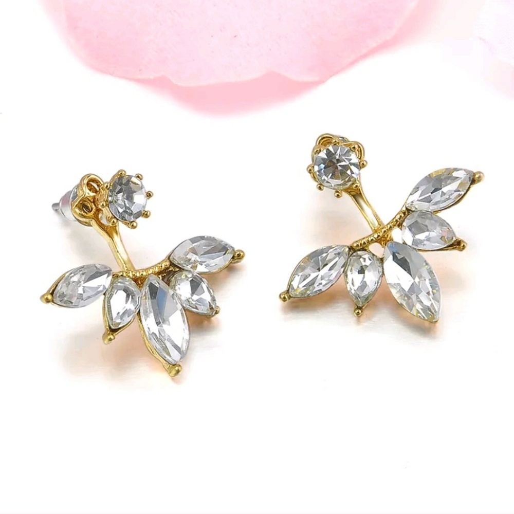 Gold Tone Crystal Earrings
